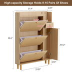 Armario de almacenamiento moderno minimalista, zapatero de ratán japonés, armario de cabecera, muebles pequeños para el hogar.