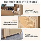 Armario de almacenamiento moderno minimalista, zapatero de ratán japonés, armario de cabecera, muebles pequeños para el hogar.