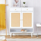 Armario de almacenamiento moderno minimalista, zapatero de ratán japonés, armario de cabecera, muebles pequeños para el hogar.