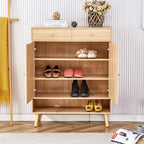 Armario de almacenamiento moderno minimalista, zapatero de ratán japonés, armario de cabecera, muebles pequeños para el hogar.