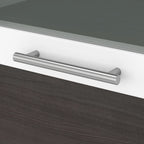 Vitrina con puerta de cristal esmerilado para escritorio en forma de L — Estantes abiertos y almacenamiento oculto, 71"L x 12.65"W x 35.81"H