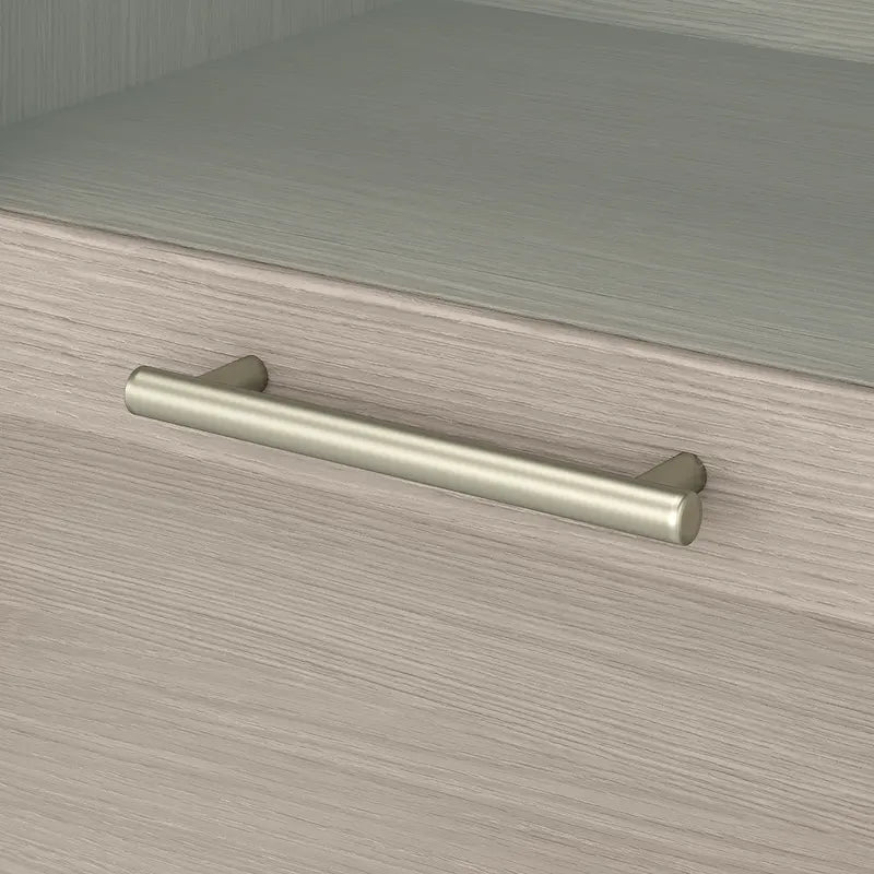 Vitrina con puerta de cristal esmerilado para escritorio en forma de L — Estantes abiertos y almacenamiento oculto, 71"L x 12.65"W x 35.81"H