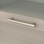Vitrina con puerta de cristal esmerilado para escritorio en forma de L — Estantes abiertos y almacenamiento oculto, 71"L x 12.65"W x 35.81"H