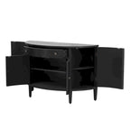 Mueble archivador de diseño curvo fabricado en chapa de madera maciza de fresno de Manchuria, estantes ajustables