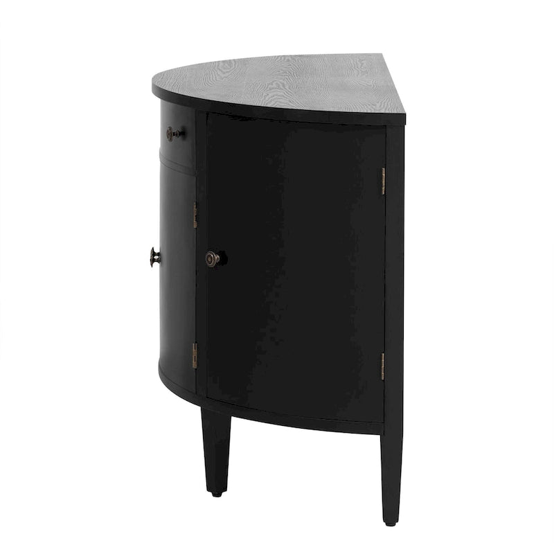 Mueble archivador de diseño curvo fabricado en chapa de madera maciza de fresno de Manchuria, estantes ajustables