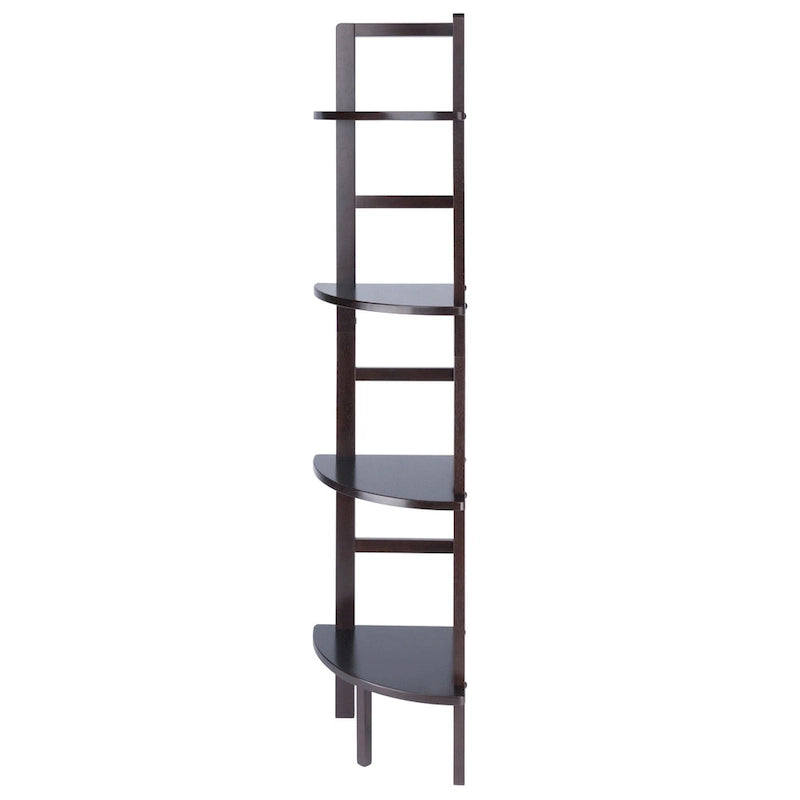 Étagère d'angle haute et étroite à 4 niveaux - 63,5 - Brun café