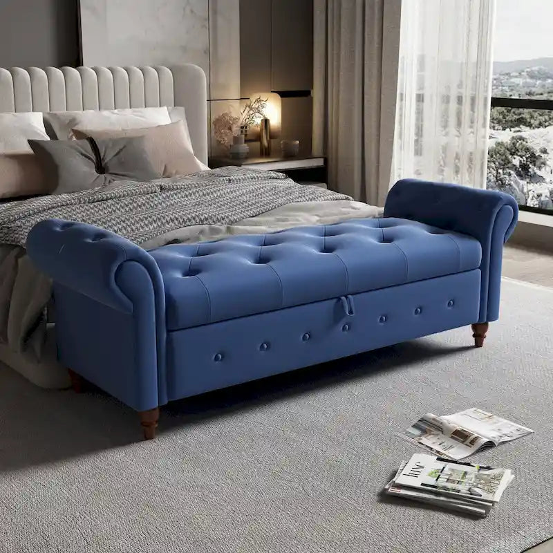 Banc de rangement capitonné — Chambre, entrée et salon
