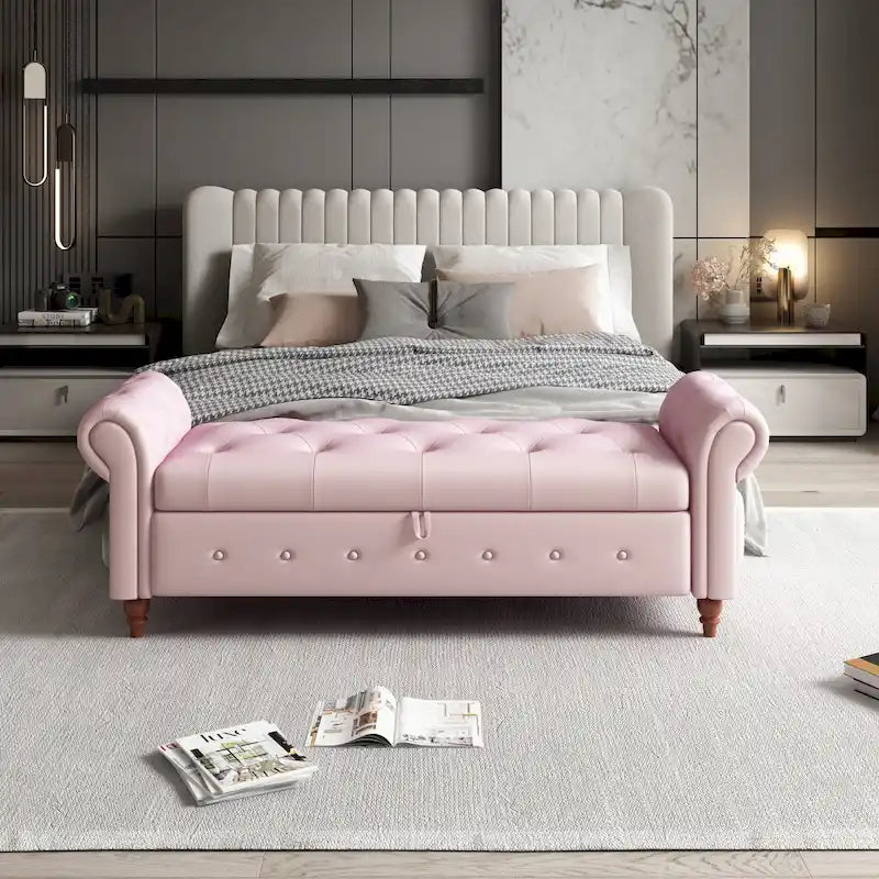 Banc de rangement capitonné — Chambre, entrée et salon