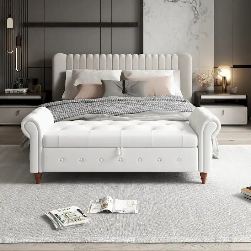 Banc de rangement capitonné — Chambre, entrée et salon