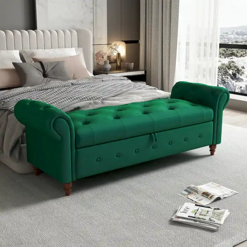 Banc de rangement capitonné — Chambre, entrée et salon