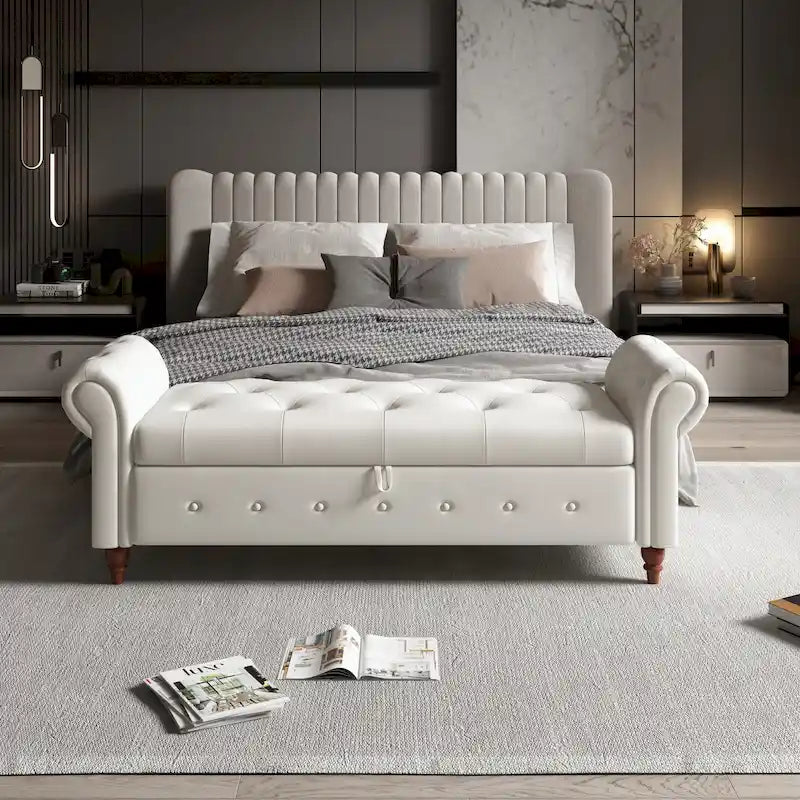 Banc de rangement capitonné — Chambre, entrée et salon
