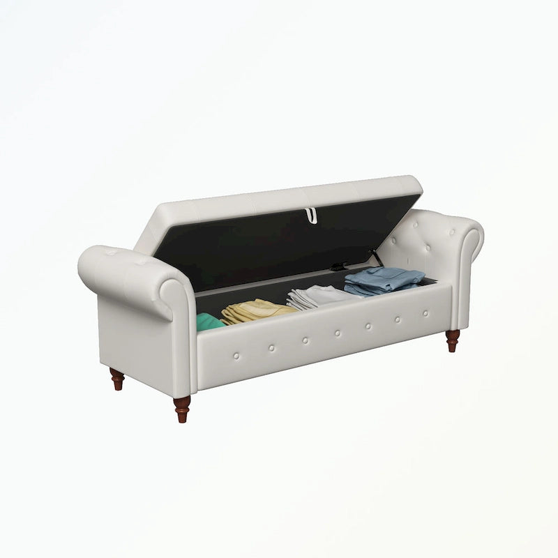 Banc de rangement capitonné — Chambre, entrée et salon