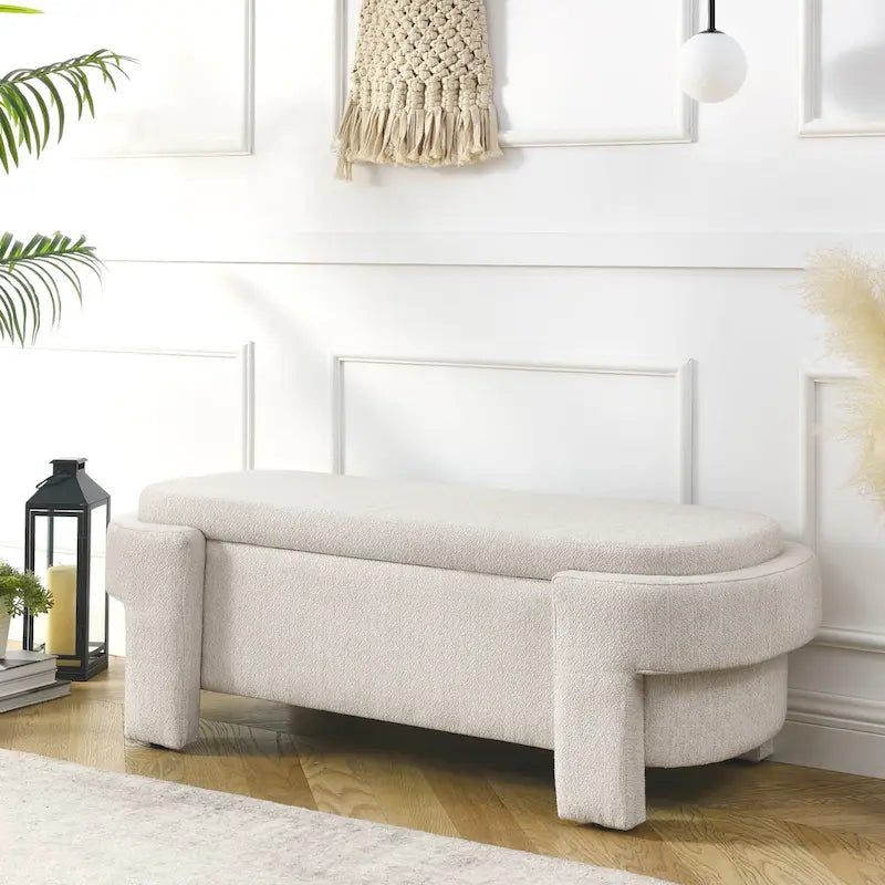 Banc rembourré en chenille
