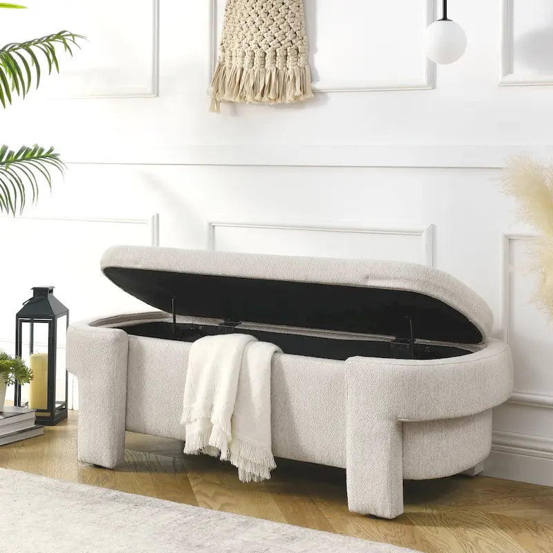 Banc rembourré en chenille