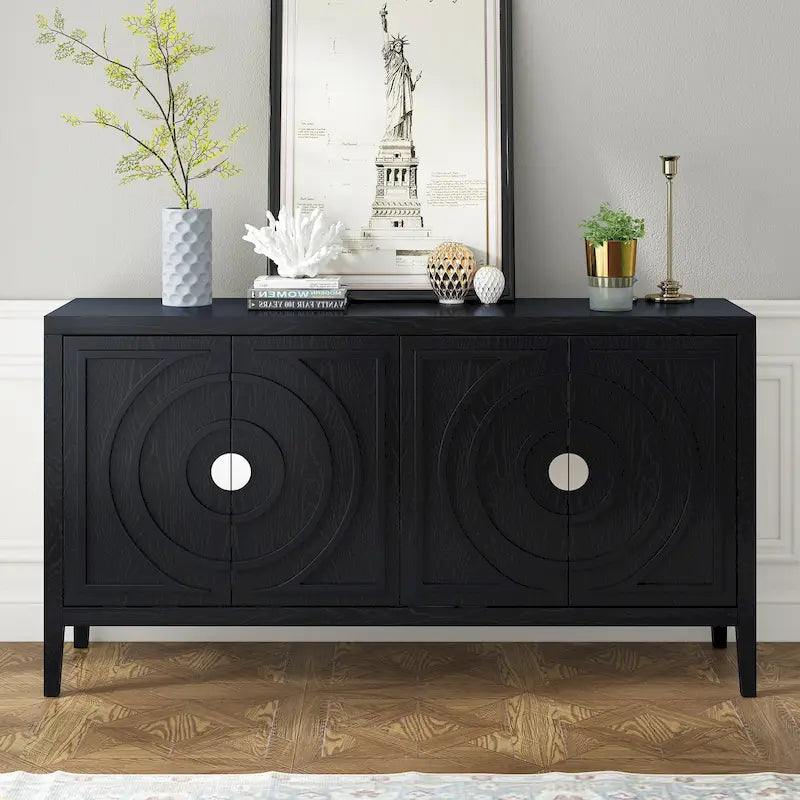 Buffet bas avec poignée de porte en métal