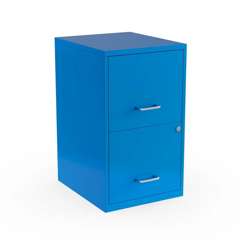 Classeur vertical 2 tiroirs verrouillable — Format Lettre, Entièrement assemblé, Bleu ou Rose