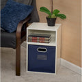 Noble Connect Half Size Stackable Storage Cube- White Wood Grain