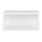 Cubo de almacenamiento apilable de tamaño medio en veta de madera blanca — Ensamblaje sin herramientas, se conecta en cualquier dirección