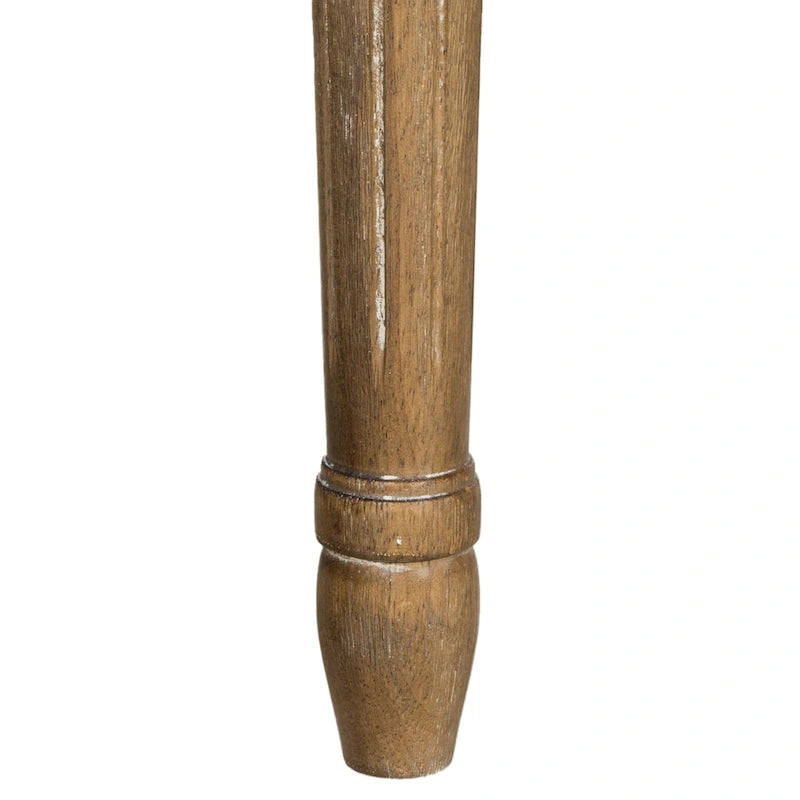 Banc de brasserie française touffeté en bois d'hévéa avec finition chêne rustique — 119 cm (L) x 46 cm (P) x 48 cm (H)