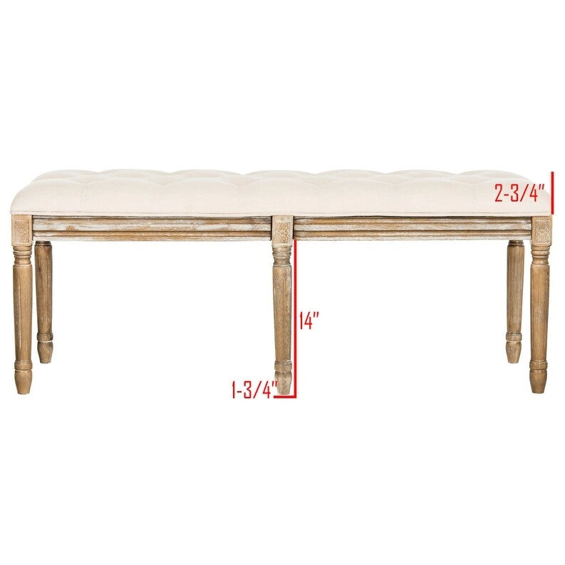 Banco de Hule para Brasserie Francesa con Capitoné y Acabado en Roble Rústico — 47"An. x 18"Prof. x 19"Al.