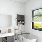 Armario de baño con estante ajustable, toallero y portarrollos