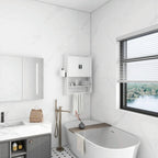 Armario de baño con estante ajustable, toallero y portarrollos