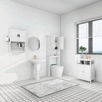 Armario de baño con estante ajustable, toallero y portarrollos