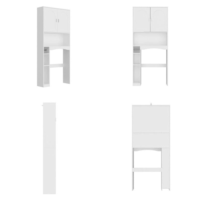 Armario sobre el inodoro, organizador de almacenamiento de baño de doble puerta - 31.5x70.9