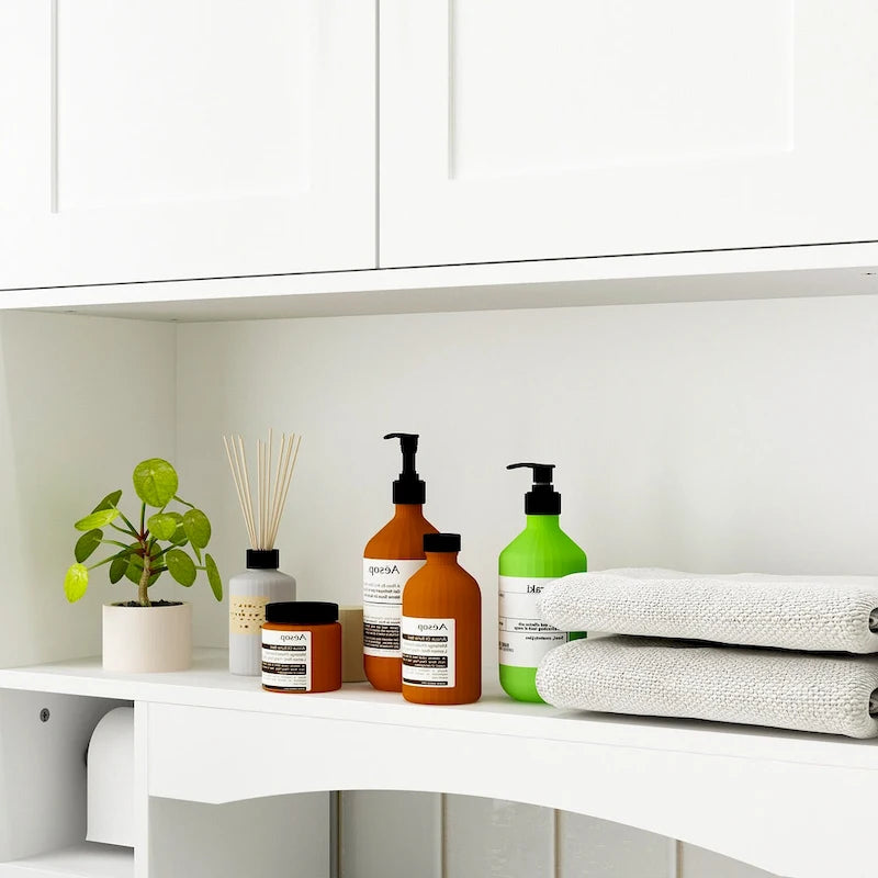 Armario sobre el inodoro, organizador de almacenamiento de baño de doble puerta - 31.5x70.9
