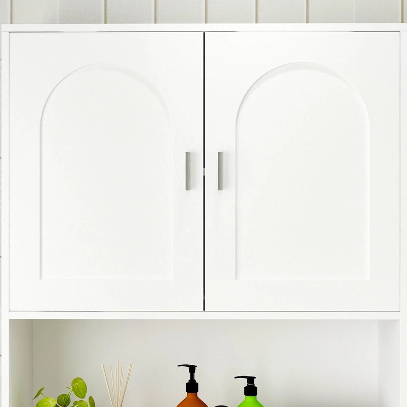 Armario sobre el inodoro, organizador de almacenamiento de baño de doble puerta - 31.5x70.9