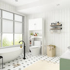 Armario sobre el inodoro, organizador de almacenamiento de baño de doble puerta - 31.5x70.9