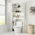 Armario sobre el inodoro, organizador de almacenamiento de baño de doble puerta - 31.5x70.9