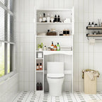 Armario sobre el inodoro, organizador de almacenamiento de baño de doble puerta - 31.5x70.9