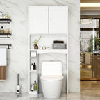 Armario sobre el inodoro, organizador de almacenamiento de baño de doble puerta - 31.5x70.9