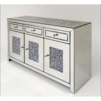Aparador con espejo Glam Mirrored Diamond de 3 cajones