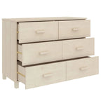 Aparador buffet de madera maciza de pino con 6 cajones de deslizamiento suave — 113 cm (An) x 40 cm (Pr) x 80 cm (Al)