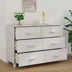 Aparador buffet de madera maciza de pino con 6 cajones de deslizamiento suave — 113 cm (An) x 40 cm (Pr) x 80 cm (Al)