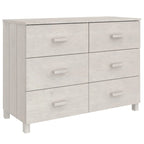 Aparador buffet de madera maciza de pino con 6 cajones de deslizamiento suave — 113 cm (An) x 40 cm (Pr) x 80 cm (Al)