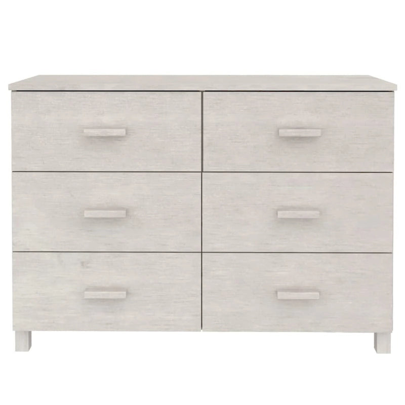 Aparador buffet de madera maciza de pino con 6 cajones de deslizamiento suave — 113 cm (An) x 40 cm (Pr) x 80 cm (Al)