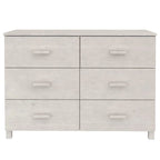 Aparador buffet de madera maciza de pino con 6 cajones de deslizamiento suave — 113 cm (An) x 40 cm (Pr) x 80 cm (Al)