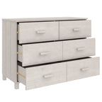 Aparador buffet de madera maciza de pino con 6 cajones de deslizamiento suave — 113 cm (An) x 40 cm (Pr) x 80 cm (Al)