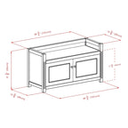 Banco de Almacenamiento de Nogal con Armario de 2 Puertas — Madera Maciza y Compuesta, 101 cm de Ancho