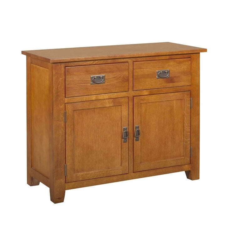 Armoire en chêne blanc massif scié sur quartier à 2 portes et 2 tiroirs avec tiroirs à queue d'aronde et assemblage tenon-mortaise