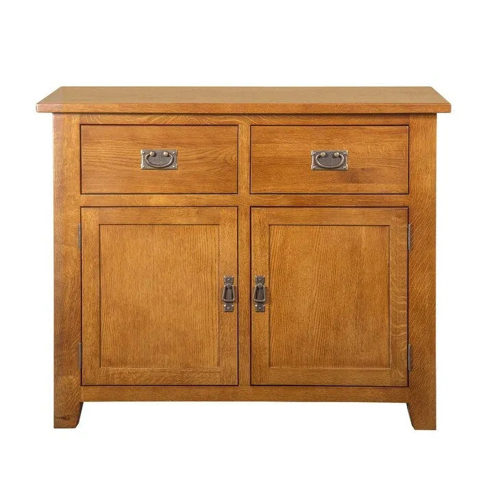 Armoire en chêne blanc massif scié sur quartier à 2 portes et 2 tiroirs avec tiroirs à queue d'aronde et assemblage tenon-mortaise