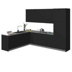 Mueble bajo de cocina negro — 8x10 pies de ancho (126"x96")