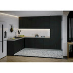 Mueble bajo de cocina negro — 8x10 pies de ancho (126"x96")