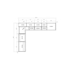Mueble bajo de cocina negro — 8x10 pies de ancho (126"x96")