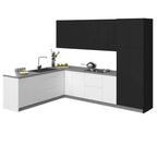 Mueble bajo de cocina negro — 8x10 pies de ancho (126"x96")