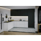 Mueble bajo de cocina negro — 8x10 pies de ancho (126"x96")