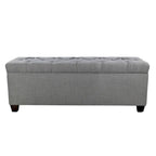 Banco de Almacenamiento Elevable con Tapa Acolchada de Capitón y Compartimentos Duales — Almacenamiento de Zapatos y Ropa Blanca, 134 cm de Ancho